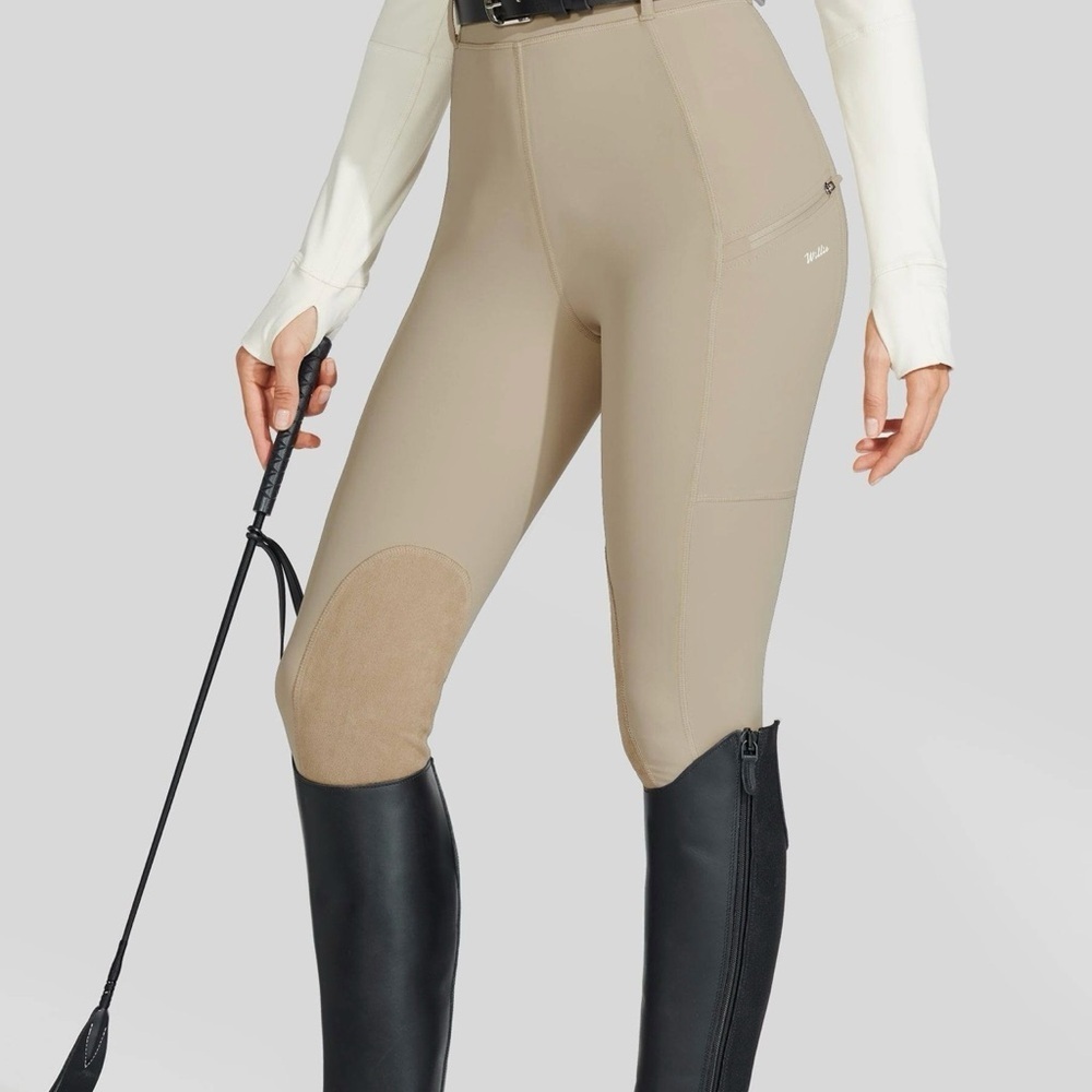 NWOT WILLIT Large Stretch Pull on Women's Horse Riding
Pants Knee-Patch